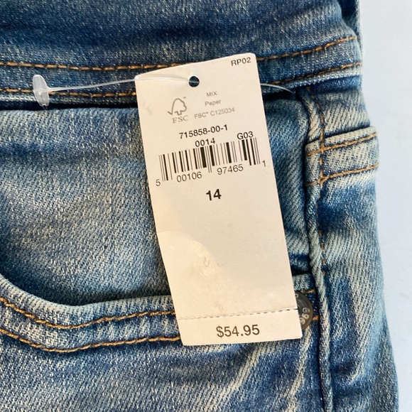 Gap Kids 70’s Flare Leg High Rise Distressed Jeans - Size 14 - Picture 15 of 17